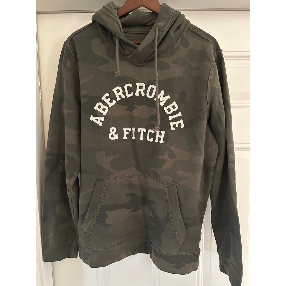 Title: Abercrombie & Fitch Camo Spellout Pullover Hoodie - Size Large